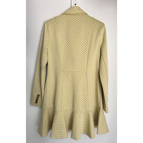 Cabi Hobnob Topper Coat Size S Yellow Black Daffodil Print Double Breasted #6249 - Picture 4 of 15